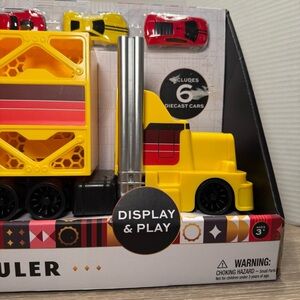 NEW! FAO Schwarz Kids Racing Big Truck Cab Auto Hauler Children's Toy